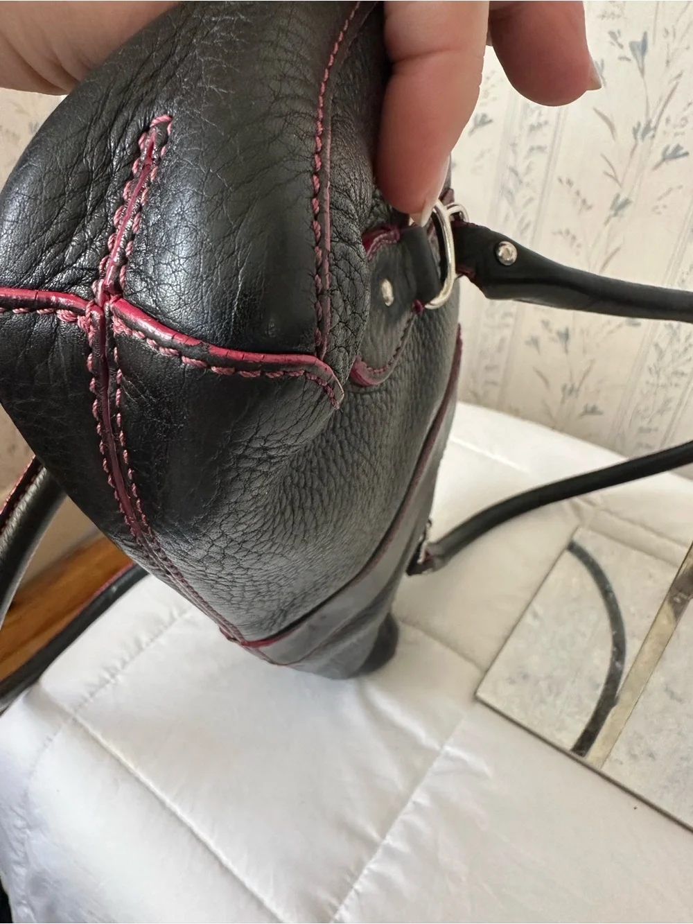 Cole Haan Navy Leather Shoulder Bag - Picture 9 of 16